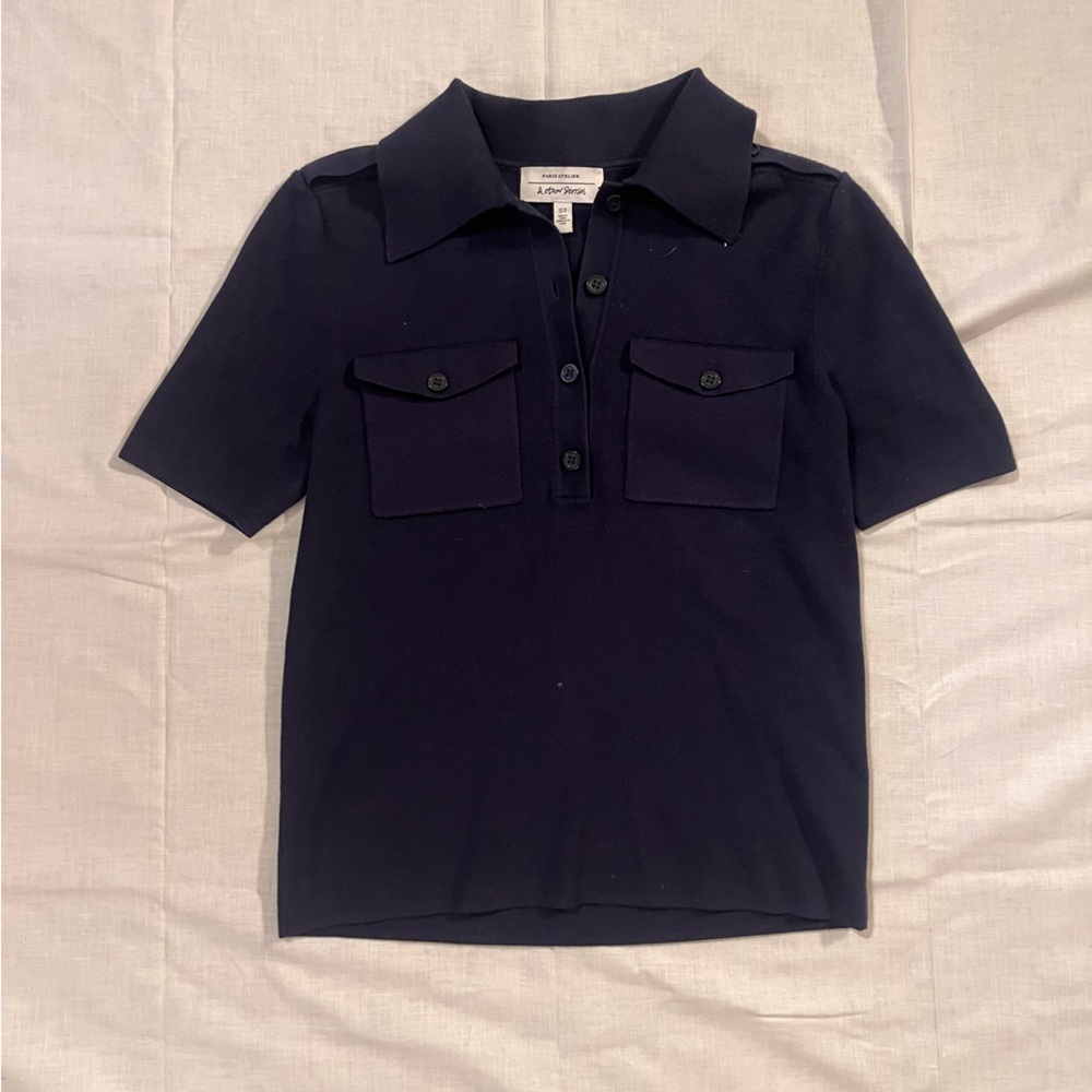 & Other Stories Dark Blue Button-Up Shirt